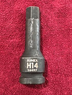 Sunex 26497 14mm - 1/2" Drive 6 Point Metric Hex Bit Impact Socket MM Tools NEW