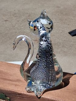 Vintage crystal Cat figurine