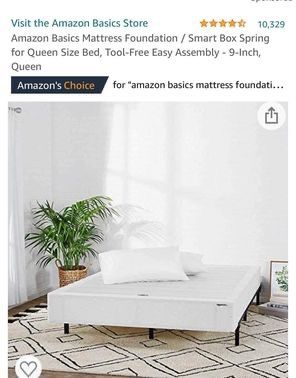 Amazon Basics Queen 9” Smart Box Spring, mattress Foundation, Tool-Free Easy Assembly 