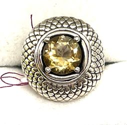 Sterling Citrine Thai Ring Size 7