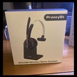 Prancy KH122M Bluetooth Headset  V5.2 Wireless Headset + Charging Base - Black