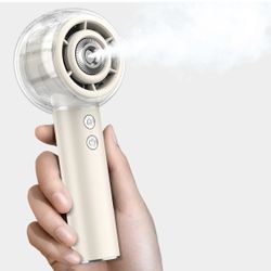 Fan Misting Portable Handheld Powerful Turbo Motor 6000mAh Rechargeable Battery Personal Mini Fan Cooling Gadget Travel Camping Beach Outdoor 