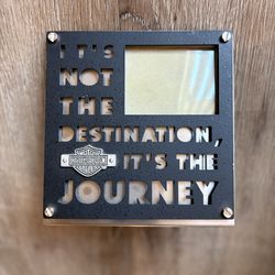 Harley Davidson Metal Picture Frame Industrial Modern It'sThe Journey Motorcycle