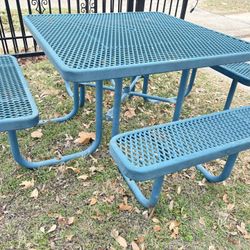 Commercial Rubber Coated All-Iron Picnic Park Table / Mesa Comercial