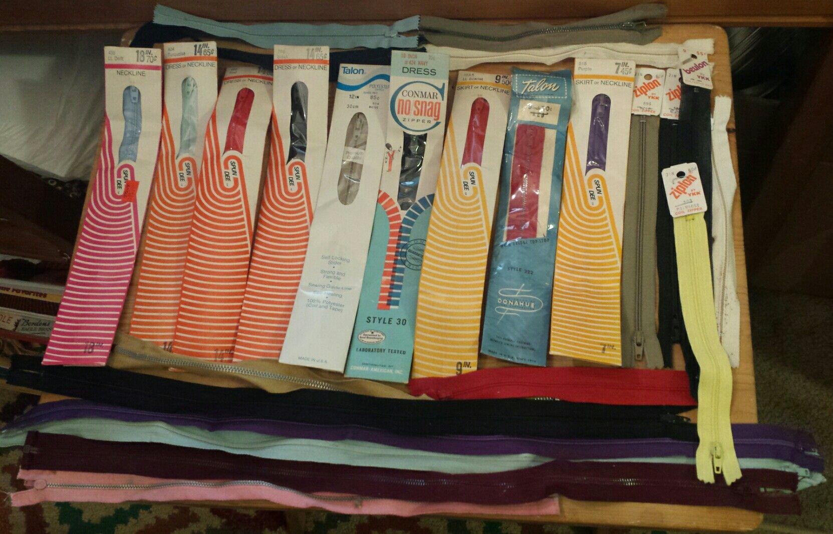 Vintage Zipper Lot Sewing Supplies