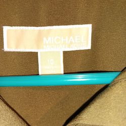 Michael Kors Olive Green Size 10 Button Down Shirt Dress