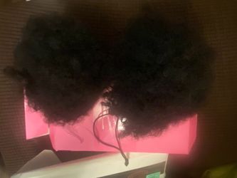 Human hair puff ball ponytails
