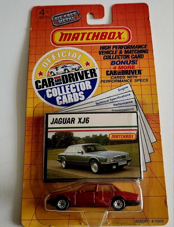 Matchbox 1989 Official Car Driver Collector Cards Jaguar XJ6 15600 NOC New Card