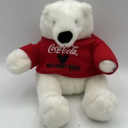 Coca Cola Polar Bear Plush Red Walt Disney World Resort Shirt 6 1/2"