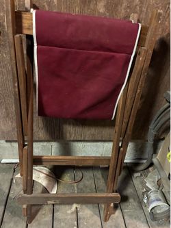 Vtg Washington Redskins NFL Wood Chair Rocking Fold Deck Lounge Canvas