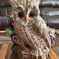 Vintage MCM 1970s ATLANTIC MOLD Large Ceramic Owl 