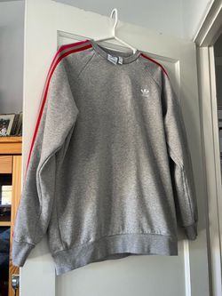 Adidas Adicolor 3D Trefoil 3-Stripes Crewneck Sweatshirt Mens L Grey
