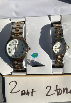 Geneva Quartz Watches (All White/Turquoise Side View Face) His & Hers