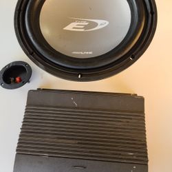 Subwoofer 12 Inches Alpine  Audio And 740amp Amplifier 
