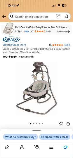 Graco DuetSoothe 2 in 1 Portable Baby Swing & Baby Rocker, Multi Direction, Vibration, Winslet