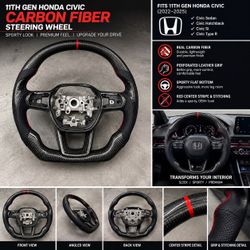 11th Gen Honda Civic Carbon Fiber Steering Wheel