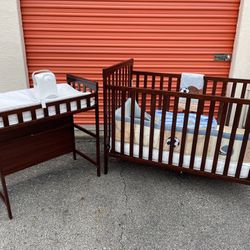 Baby Room Crib With Mattress, Changing Table With Pad