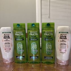 Dove and Garnier Fructis Shampoo & Conditioner