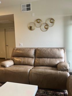 Leather Brown Sofa And Loveseat
