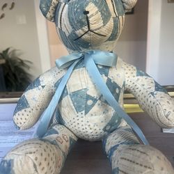 Quilted Bear With Antique Quilt 