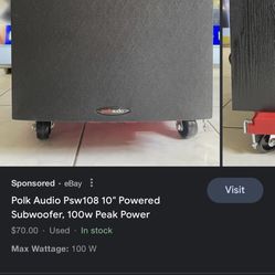 Unused Psw 108 Subwoofer