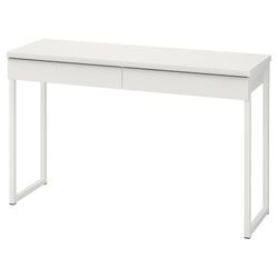 Slim White Desk With Drawers
