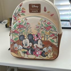 Loungefly Disney Mickey Mouse & Minnie Mouse Fall Leaves Mini Backpack