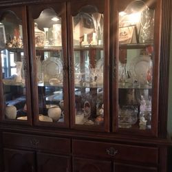 Cabinet With Hutch and Sideboard For Sale