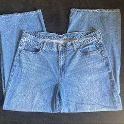 Old Navy Baggy Wide Leg Jeans, Size:14
