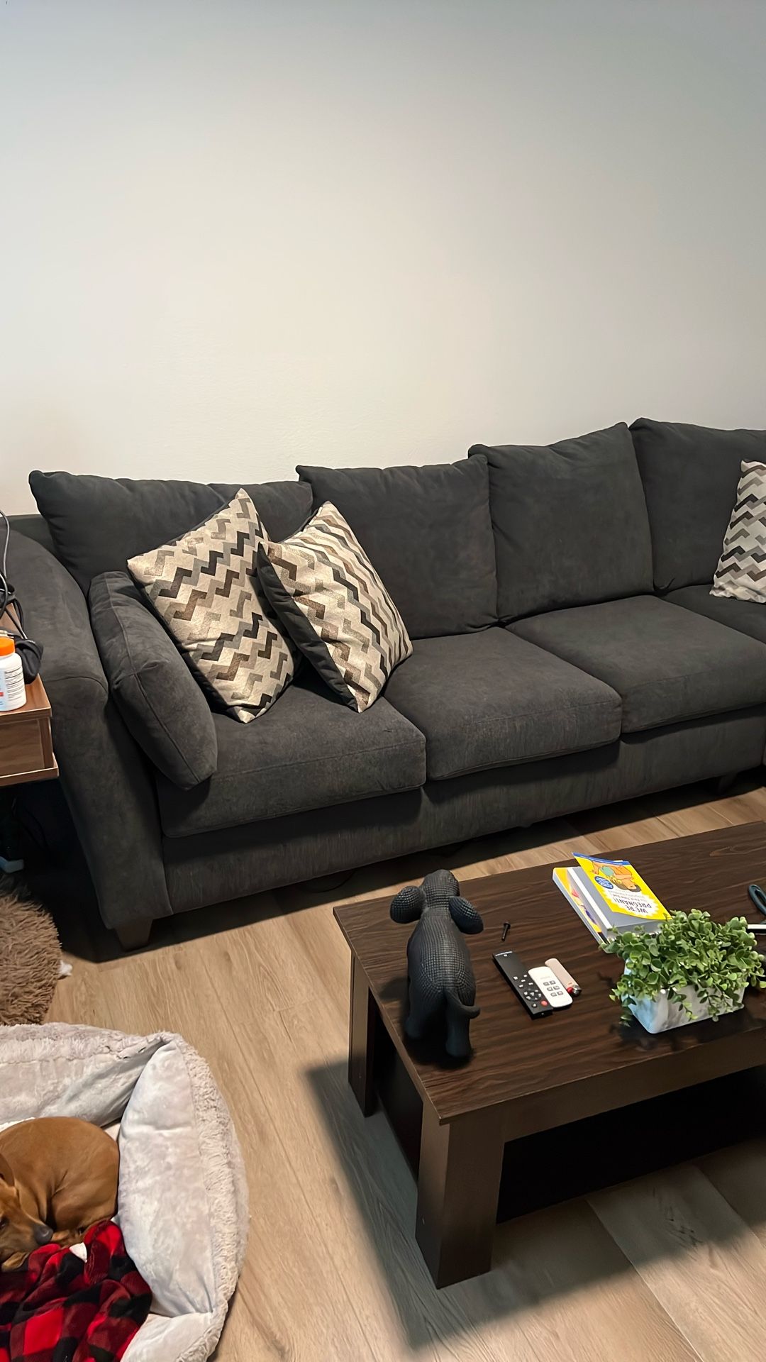Virgo Charcoal 2pc Chaise