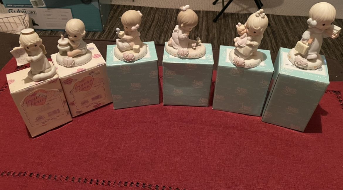 Precious Moments, Growing in Grace”,   Total Of 6 Figurines   -  Ages Birth Through 5 Years Old  