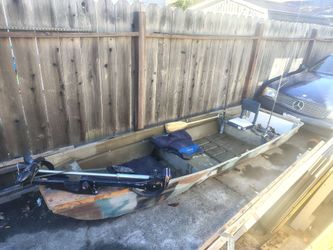 Aluminum 12 Ft. Flat Bottom Boat with Trolling Motor