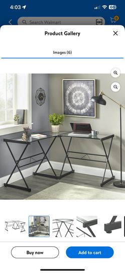 L-Shaped Tempered Glass Top Computer Desk with Adjustable Pull Out Keyboard 