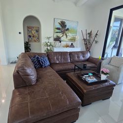 Used Leather Sectional Couch 