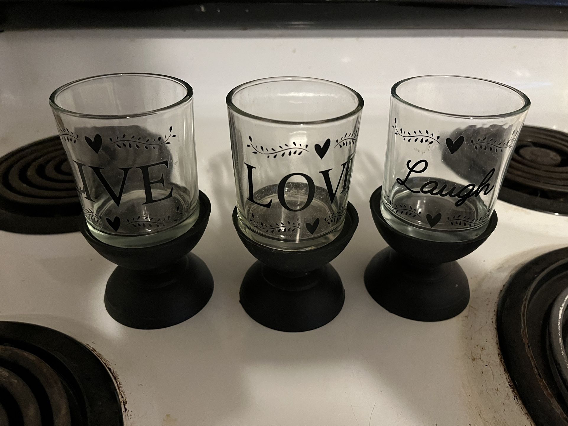 Live,Love and Laugh Plastic Voltive Candle Holders