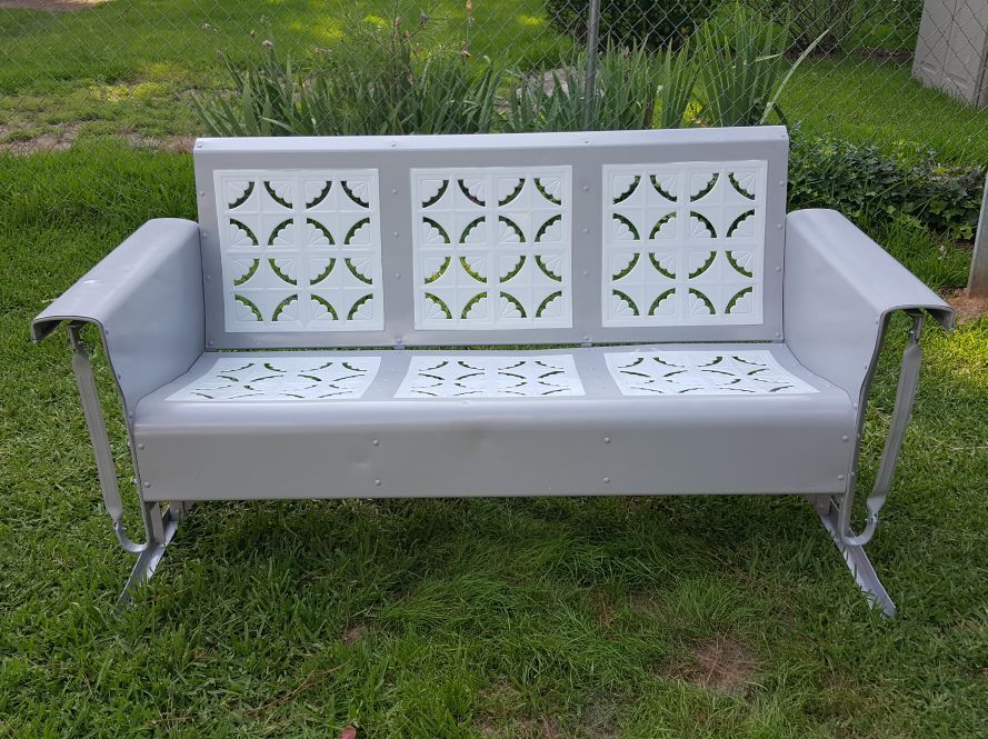 Vintage Pie Crust Pattern Metal Front Porch Glider Not a Repro