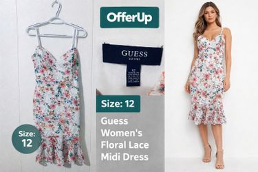 Vestido Guess floral encaje talla 12 elegante
