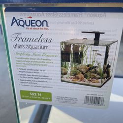 Brand New Aqueon Frameless Aquarium Fish Tank 14 Gallons