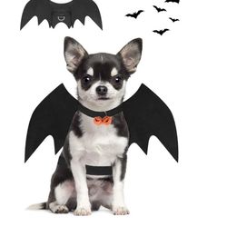 Halloween Dog Bat Wings Costume, Pet Halloween Cosplay Party Dress Up Costume for Small Dogs and Cats(S) Black.