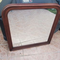 Vintage Ornate Wood Mirror 
