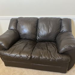 Free: Leather Sofa + Love Seat