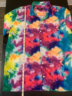 BoohooMAN Multi-Color Tie-Dye Short Sleeve Shirt (Men’s Size: L)