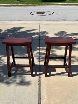 Beautiful Brown Solid Wood Barstools