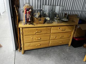 Solid wood dresser - southwest / cabin style. Mirror included