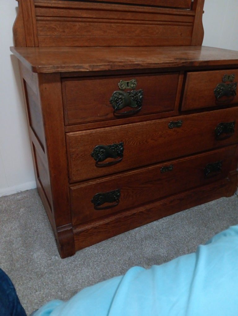 "Antique" Dresser And Mirror