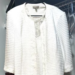 Woman’s 18W Off White 3/4 Dress With Jacket 