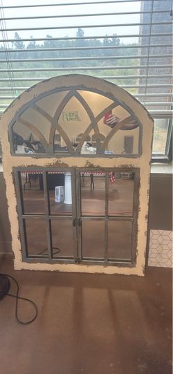 Arched Window Frame Wall Mirror
