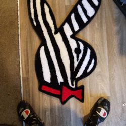 Hand Made Zebra Print Bunny Rug