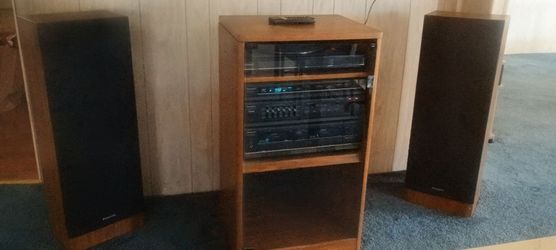Vintage Panasonic SA-H50 Stereo System w/ Turntable, Cassette, Speakers & Remote - Works Perfectly!