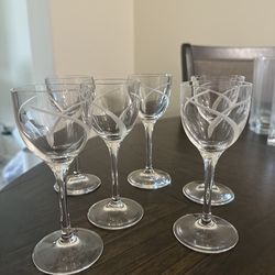 Set of 6 crystal liqueur  glasses